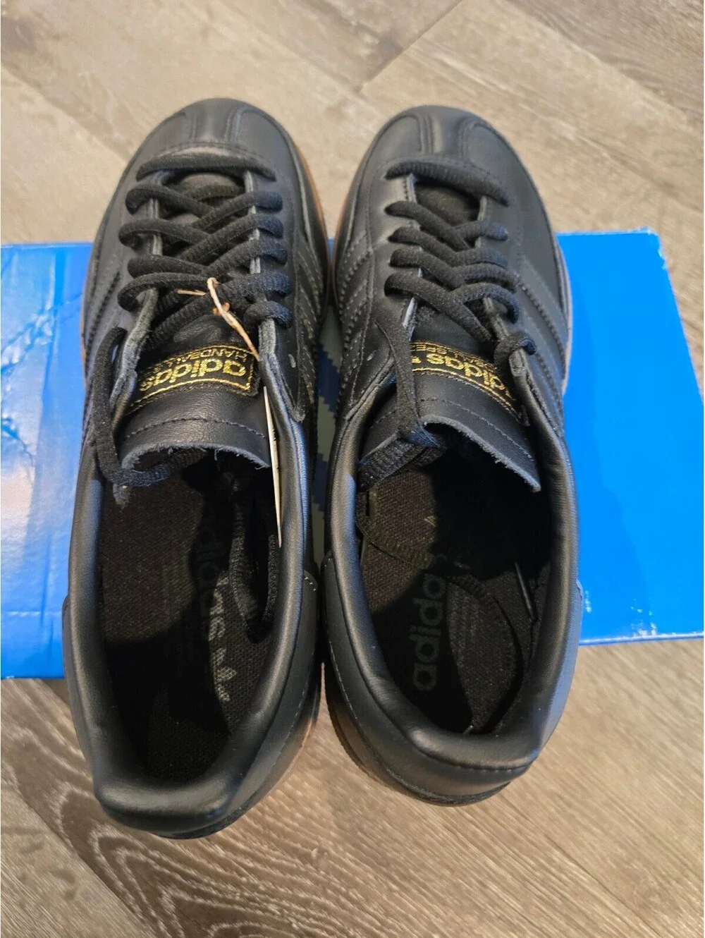 adidas Handball Spezial JS3868 Black Carbon Gold Mens 8.5 Womens 9.5 New OG Box